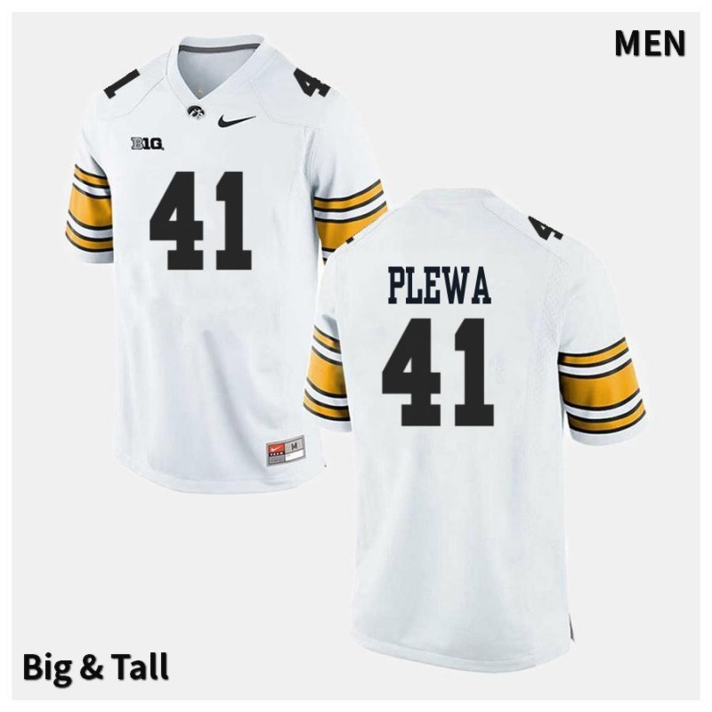 Men's Iowa Hawkeyes NCAA #41 Johnny Plewa White Authentic Nike Big & Tall Alumni Stitched College Football Jersey UN34E40FO